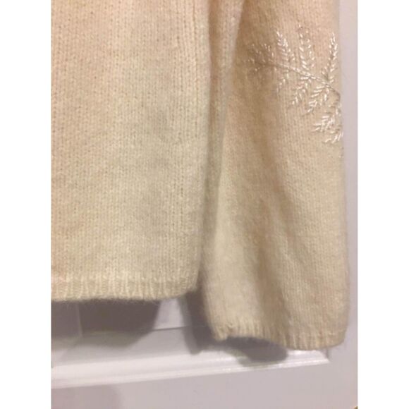 NWT Vtg Jones New York Lambs Wool Blend L Embroidered Cozy Fall Holiday Cardi - Picture 7 of 9